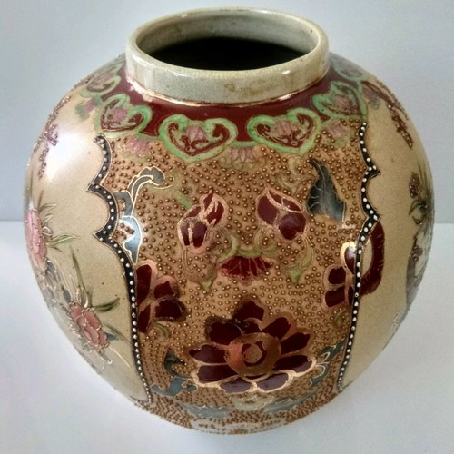 Satsuma vases used, 2 large, height 25 cm