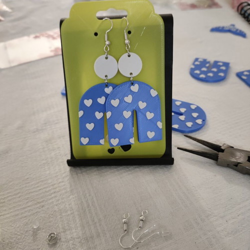 Blue Petal 3D printing earrings made to order