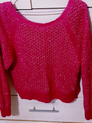 Juicy Couture knitted wool mohair sweater pink with gold thread like new