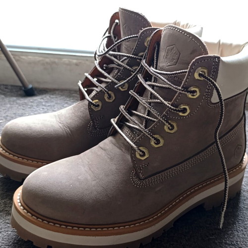 Lumberjack Kristy leather ankle boots new, gray and beige, size 36