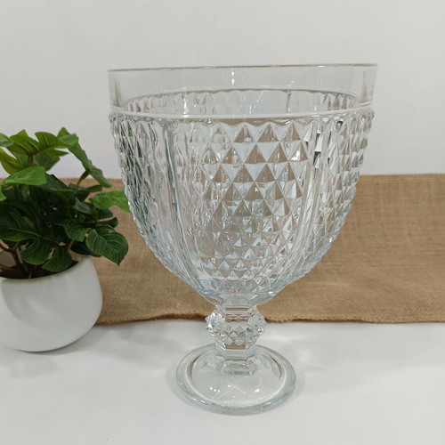 Vintage glass candy jar with lid like new, embossed pattern