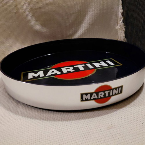 Martini vintage serving tray, round, plastic, 45 cm