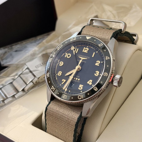 Longines ZULU GMT watch like new, black and green