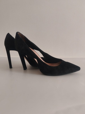 8 by YOOX Black Suede Pumps Size 38 Used, Made in Italy