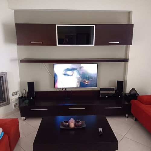 Living room composition used with 3 cabinets and shelf