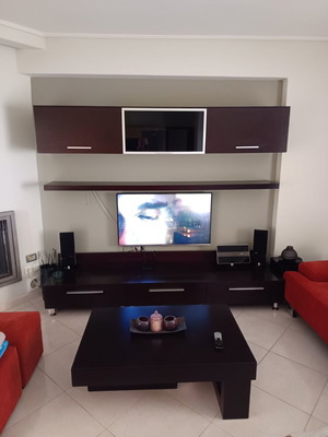 Living room composition used with 3 cabinets and shelf