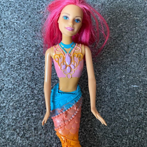 Barbie doll mermaid used Mattel with colorful tail