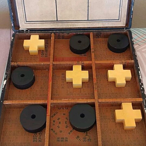 Wooden tic-tac-toe decorative handmade used