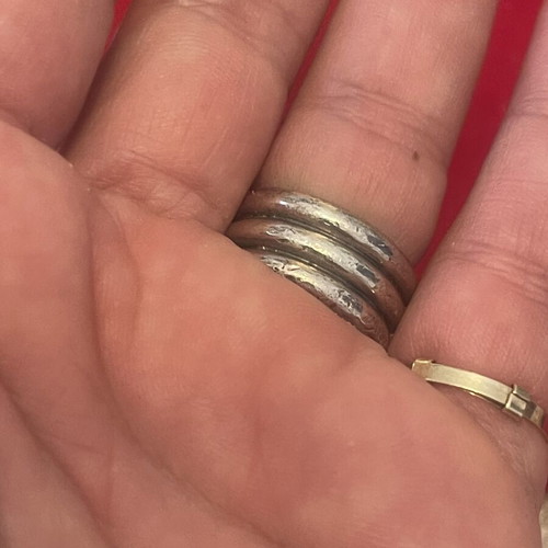 Silver-gold ring 925 585 used, size 54