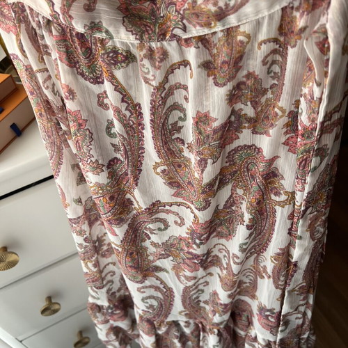 Dlv wrap skirt with ruffles and colorful summer design