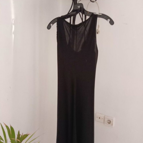 Women's dress with lace like new, black and pink, size M