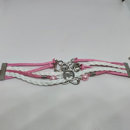 Handmade multistrand Love bracelet with infinity and metallic details like new