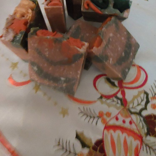Handmade Christmas soap with natural oils and propolis