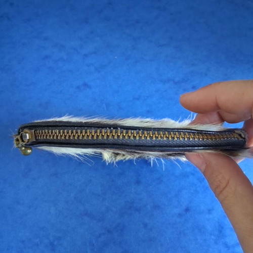 Vintage fur wallet like new, 12.5cm × 10cm, white and black