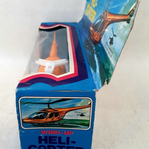 Wind Up Helicopter plastic, like new, made in Hong Kong
