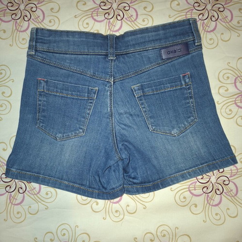 Okaidi denim shorts for girls 8 years like new, blue, size 128 cm