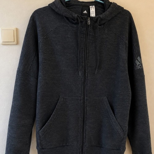 Adidas women's hoodie jacket like new, dark gray-black