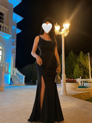 Black One-Shoulder Evening Dress satin, like new, Shein, size L
