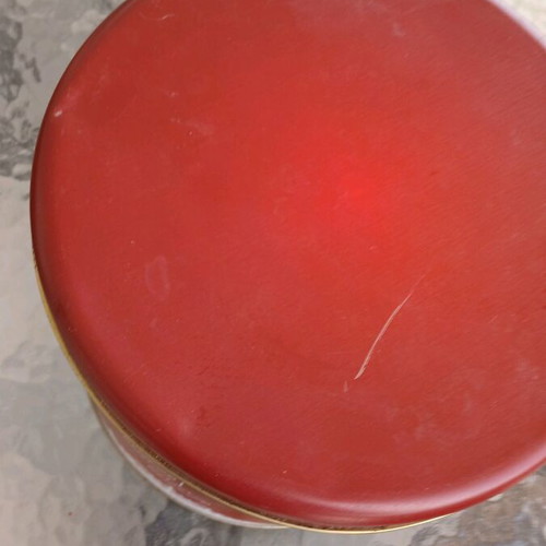 Collectible storage tin used for panettone, kourabiedes, cookies