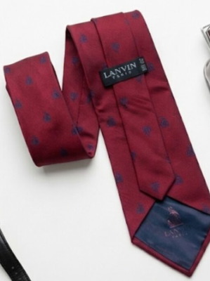 Lanvin Paris Tie like new, burgundy with blue motifs