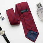 Lanvin Paris Tie like new, burgundy with blue motifs