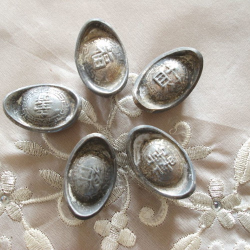 Qing dynasty Chinese authentic silver alloy coins used, from 1800