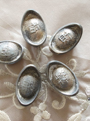 Qing dynasty Chinese authentic silver alloy coins used, from 1800