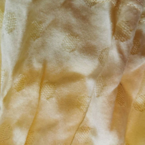 Yellow tiered skirt with elastic rib-knit waist, size M