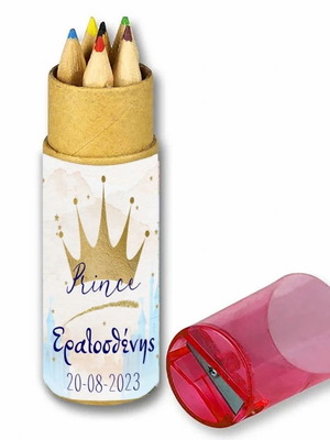 Crown colored pencils for boys new, in kraft box with sharpener