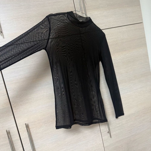 Sheer black mesh long sleeve top Decoro brand new size M
