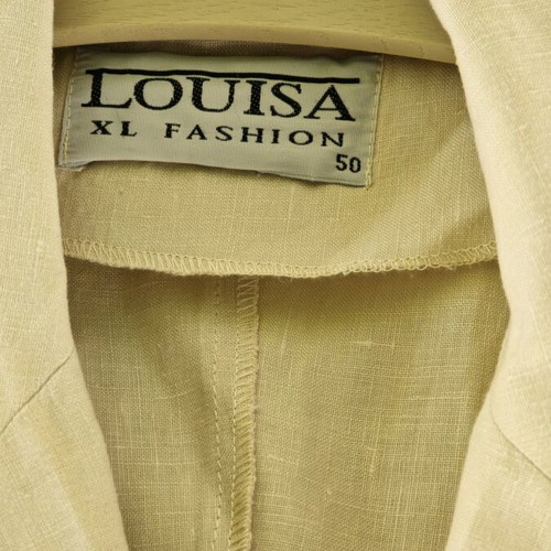 Women's vintage blazer and pants set used, linen, white and beige