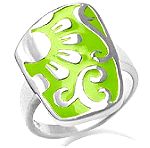  Fashion 925 ασημενιο δαχτυλιδι με πρασινο σμαλτο.^2