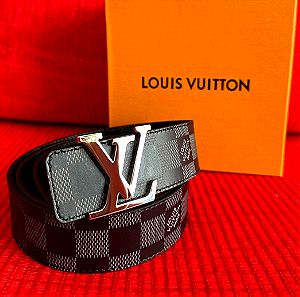 LV Louis Vuitton ζώνη μαύρη διπλής όψης 100cm