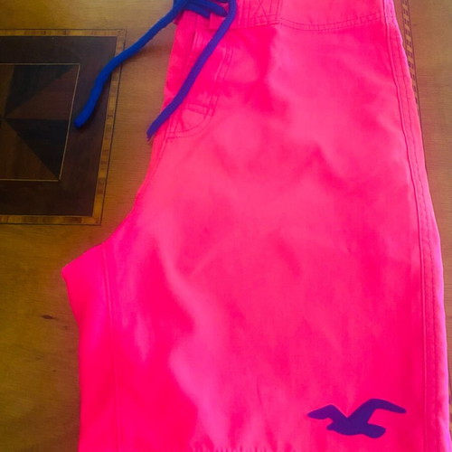 Hollister men's swim shorts, pink, size M