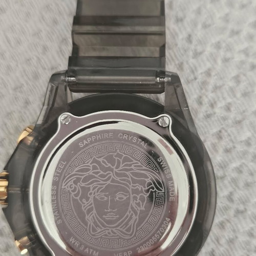 Versace Chronograph Watch with Green Dial and Gold Details