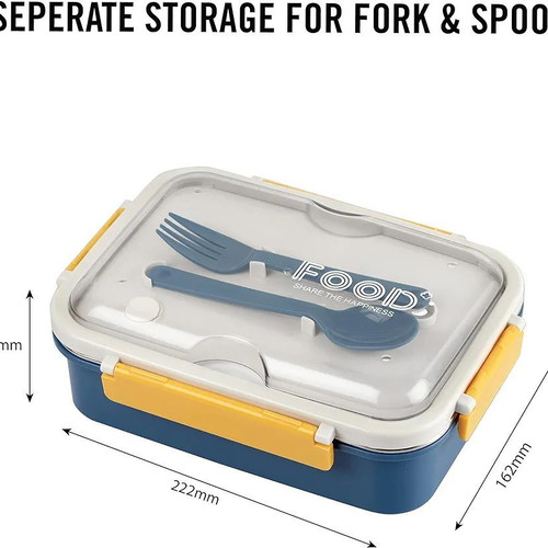 Thermal stainless steel lunch box with spoon and fork new