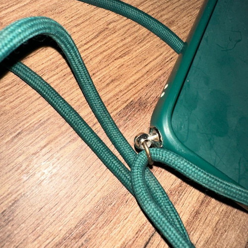 iPhone 11 Pro case with lanyard like new, silicone dark green