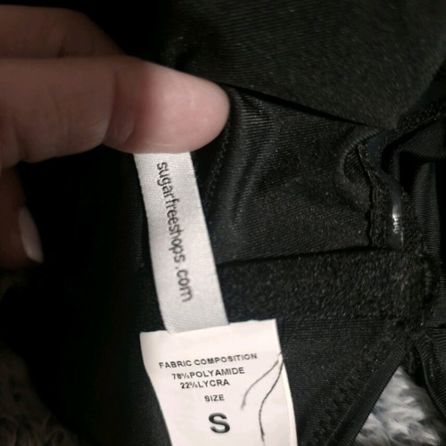 Sugarfree bikini top S like new, black, multiway vertical