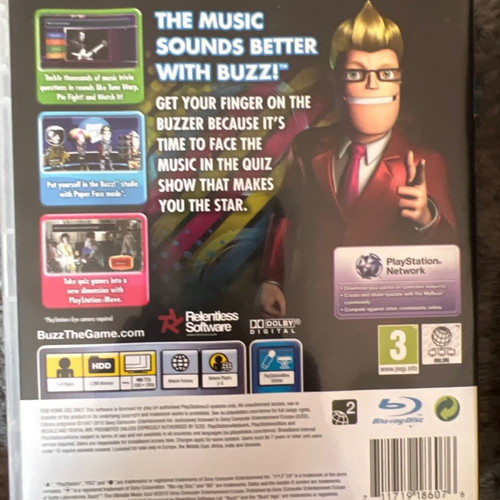PS3 Buzz music quiz game in excellent condition