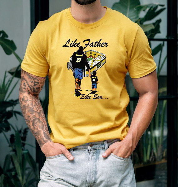 Κίτρινο t shirt ΑΕΚ Βαμβακερό Καινούργιο Πατέρας Και Γίος