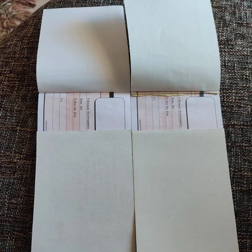Receipt books like new, pack of two with autograph paper