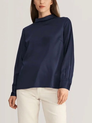 Lilysilk silk blouse new, size M, dark blue
