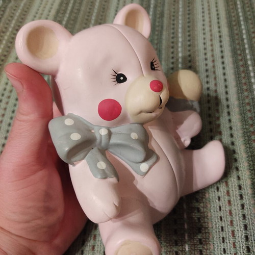 Vintage ceramic teddy bear piggy bank