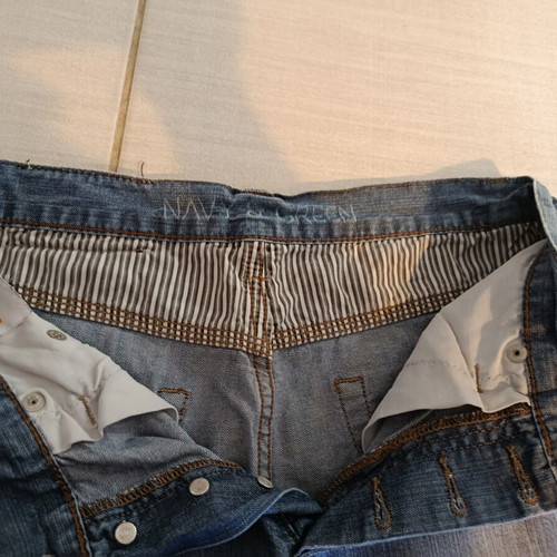 Navy & Green men's jeans used, pack of 3, blue shades, size M