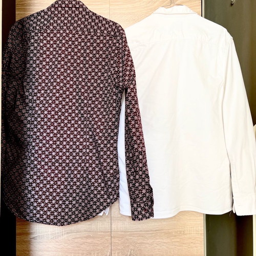 Zara shirts like new, white S/M and burgundy M, set of 2 pieces