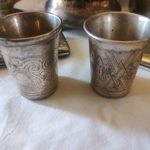 Silver 84 Russian Tsarist Hand-Carved Tableware Like New