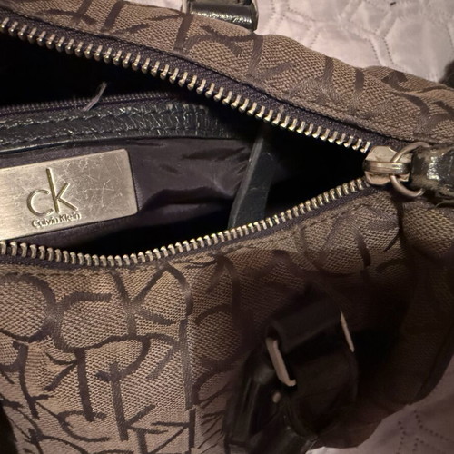 Calvin Klein CK bag used with worn leather repairable