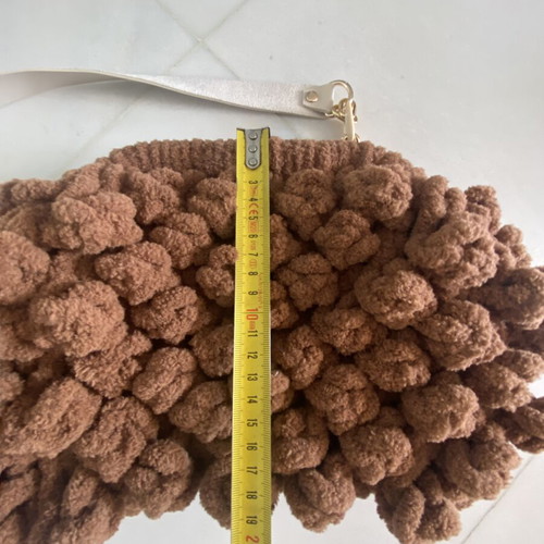 Handmade Puffy Pop Corn Shoulder Bag like new, brown