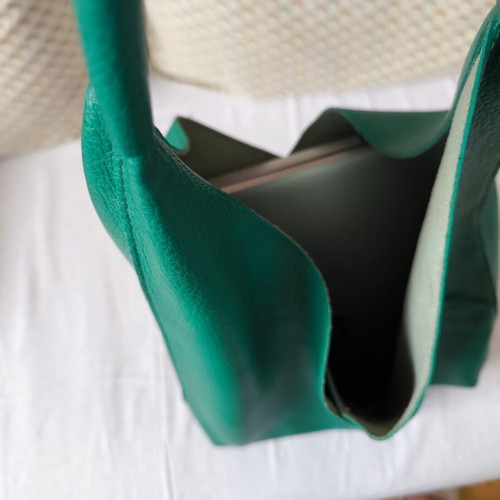 Hobo bag shoulder green eco leather new