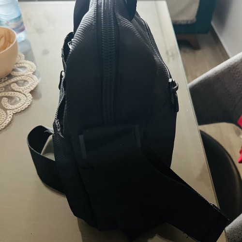 Polo crossbody bag, black, 3 outer pockets